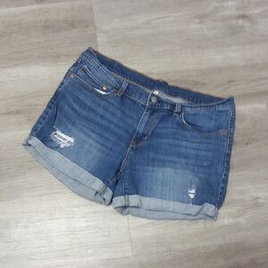 Levi's Denim Blue Distressed Women's Shorts